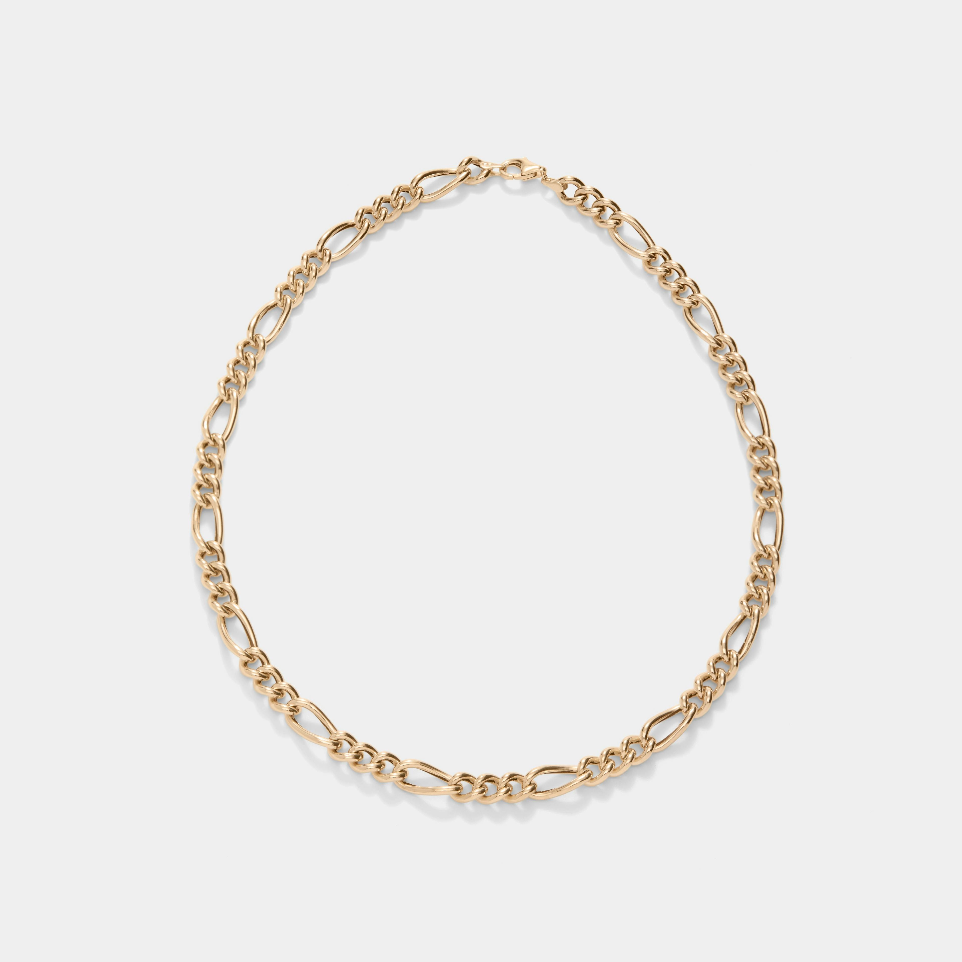 rounded hollow figaro chain