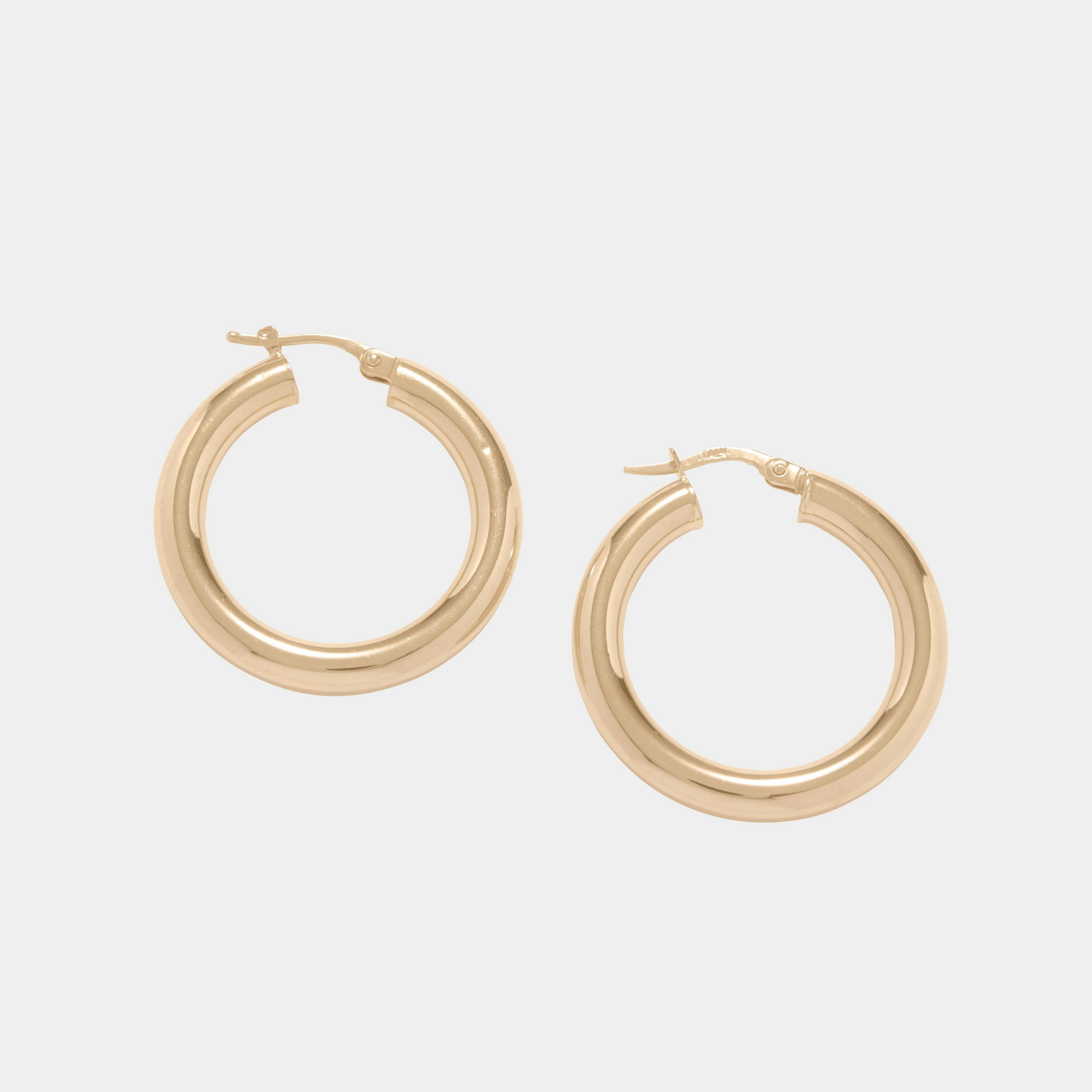 4mm hollow gold hoops