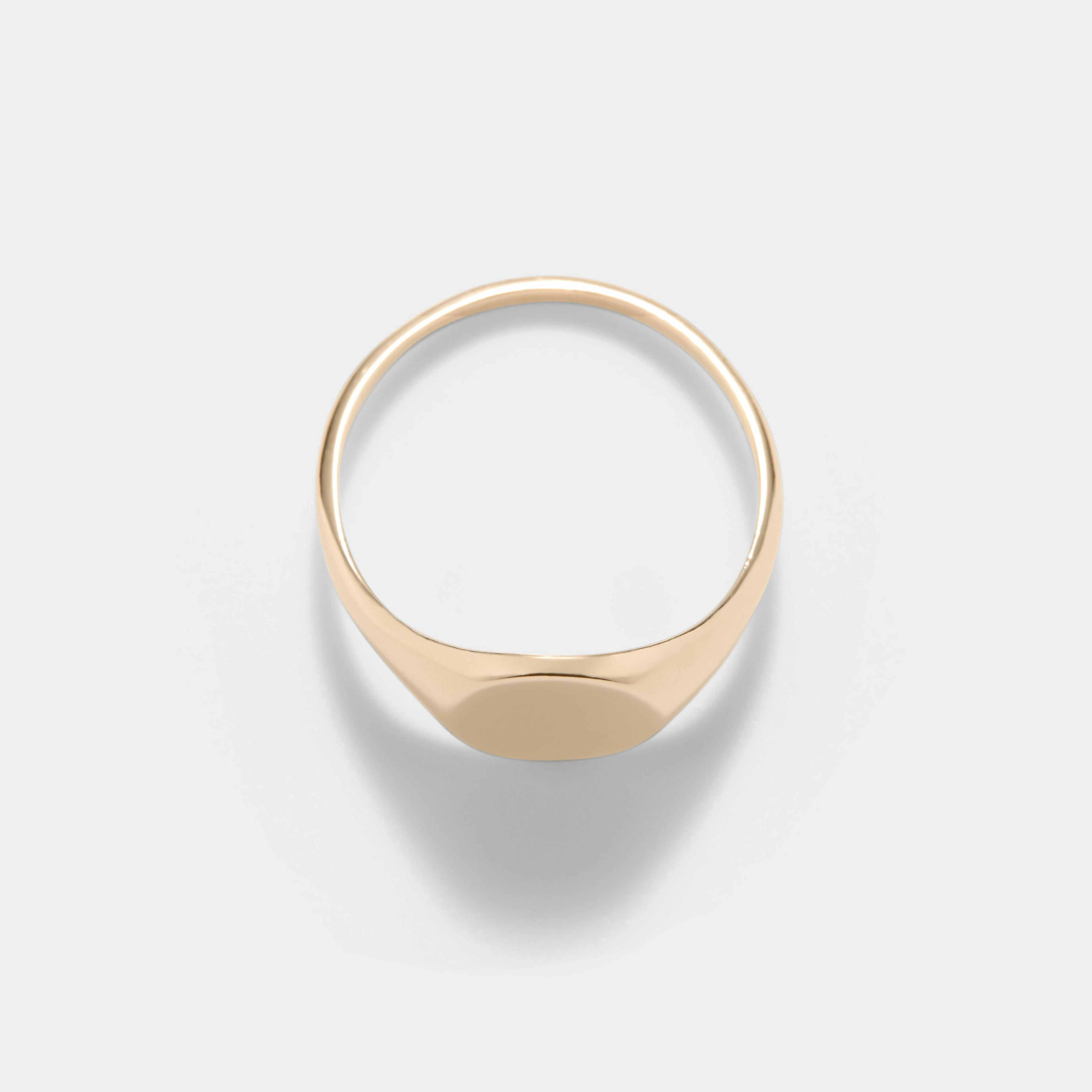 14k gold small signet ring 