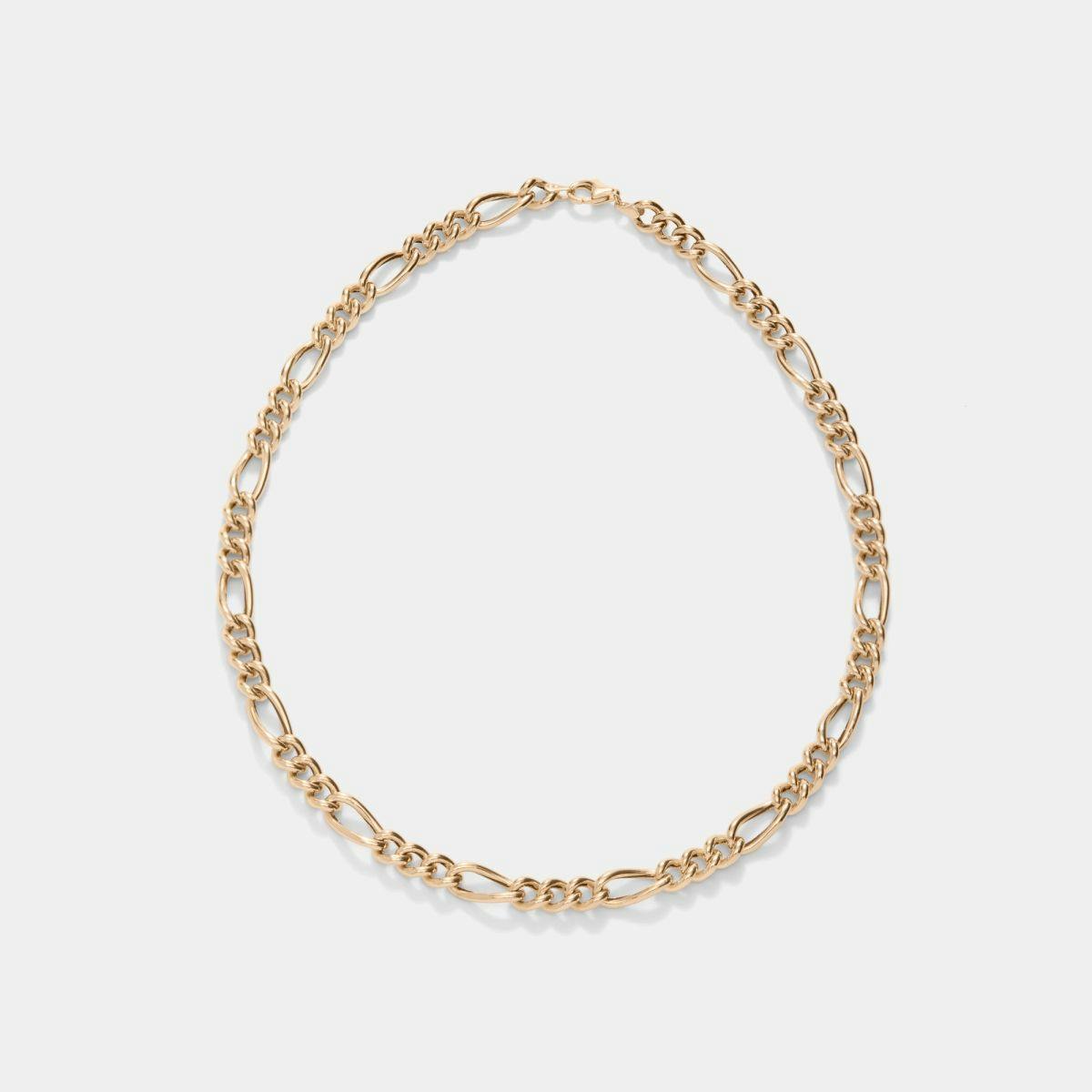 rounded hollow figaro chain