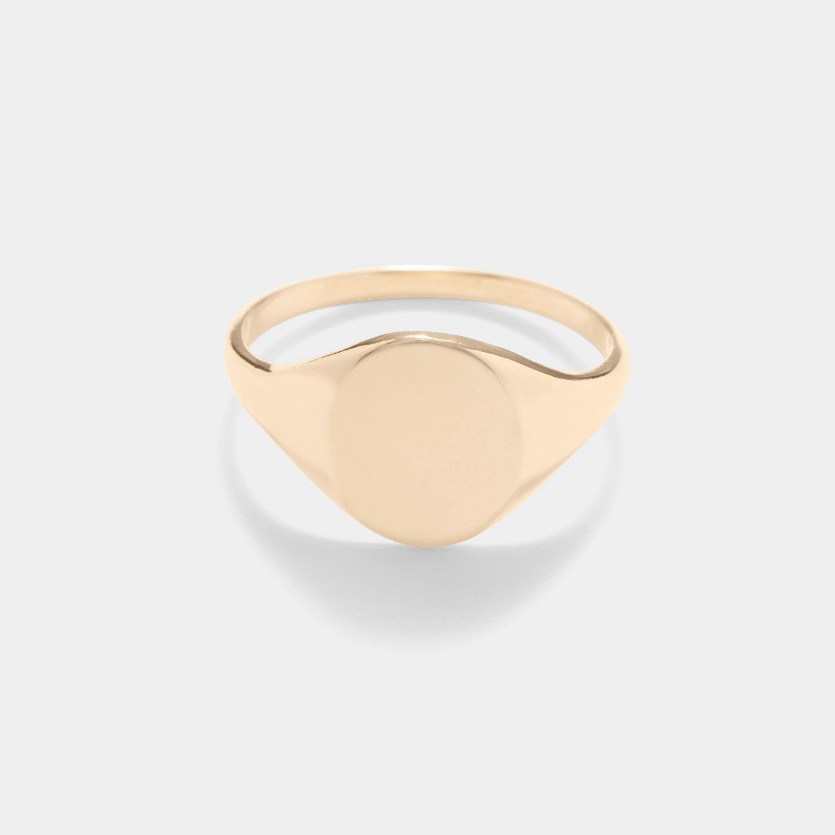 14k gold small signet ring 