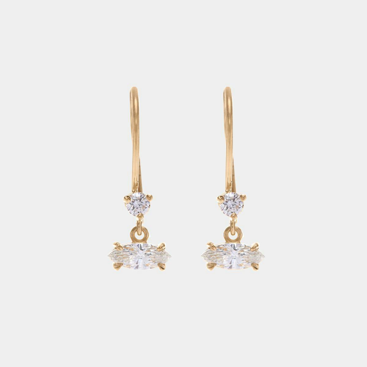 marquise diamond drop earrings 